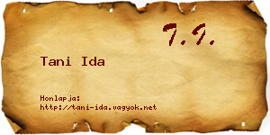 Tani Ida névjegykártya